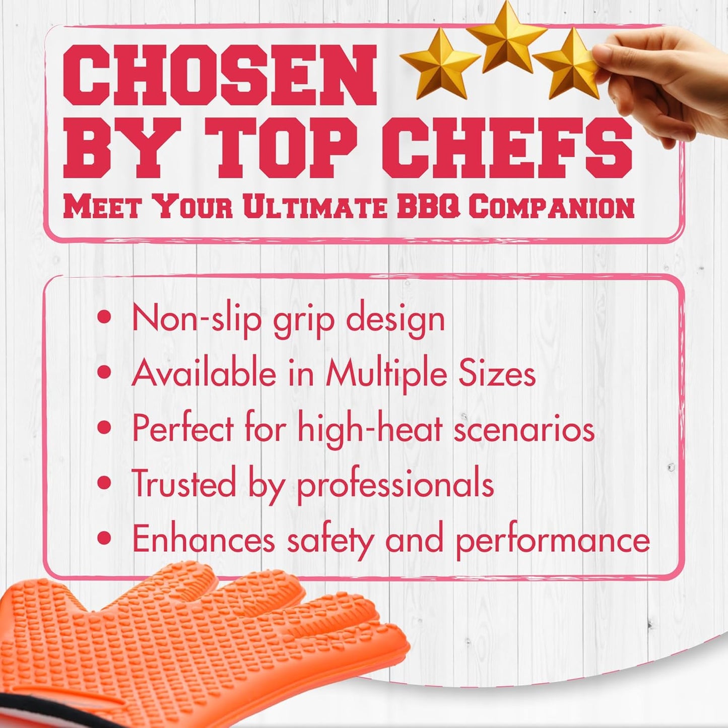 KITCHEN PERFECTION Silicone Smoker Oven Gloves For Women -Extreme Heat Resistant BBQ Gloves -Handle