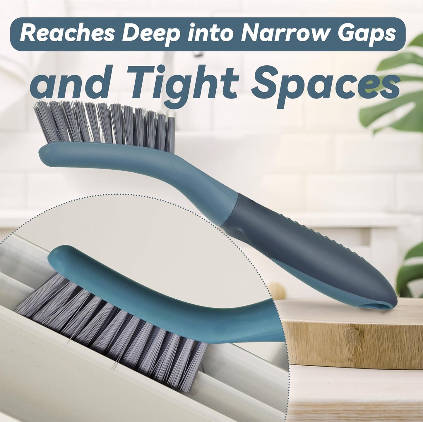 PHYEX 2 Packs Small Brushes for Cleaning, Stiff Bristle Grout Scrub Brushes for Kitchen, Bathroom