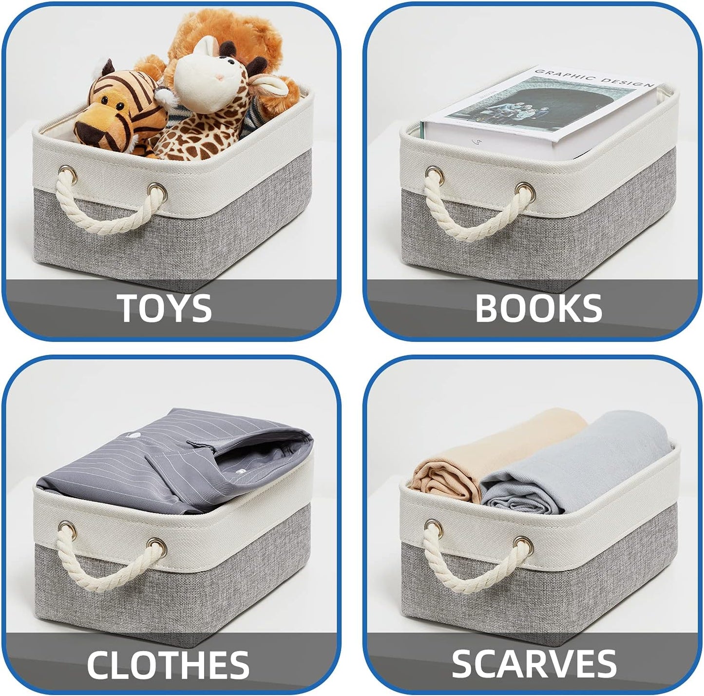 Temary Small Storage Baskets for Organizing 6Pcs Small Storage Bins, Decorative Collapsible Fabric