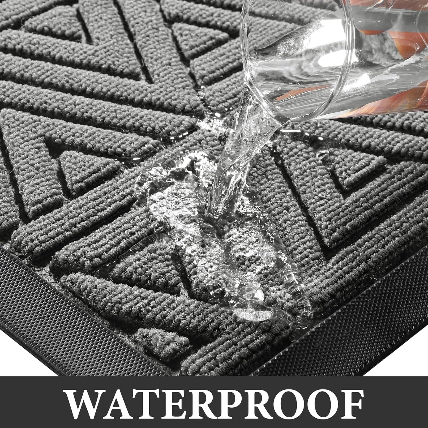 Yimobra Large Door Mat 36x24, All-Weather Waterproof Non-Slip Welcome Matt Outdoor, Heavy Duty Non
