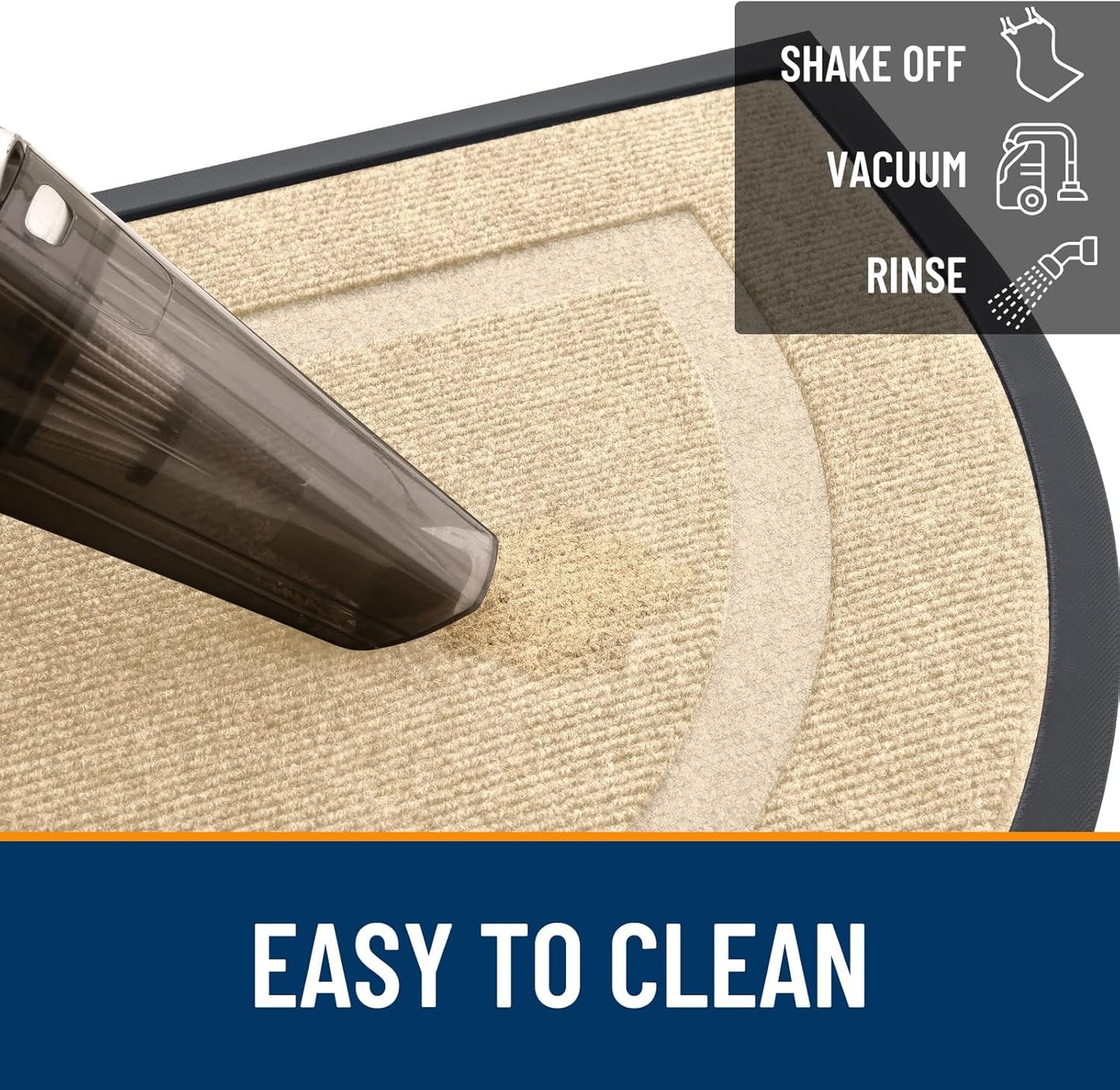 OLANLY Half Circle Door Mat Indoor Outdoor Entrance Welcome, Waterproof All-Season, All-Weather