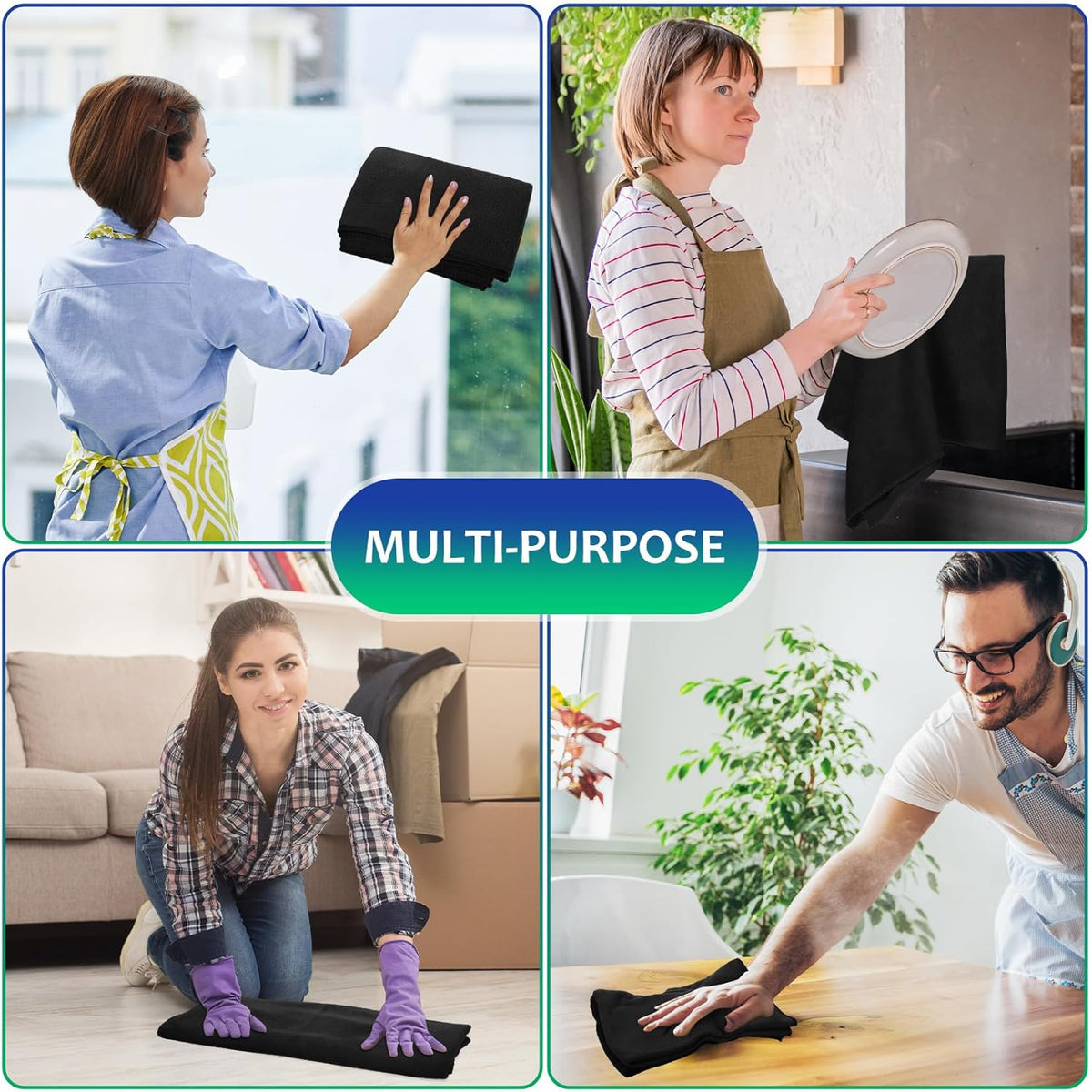 Newwiee 6 Pcs Extra Large Microfiber Cleaning Cloth 30" x 20" Washable Reusable Microfiber Towel