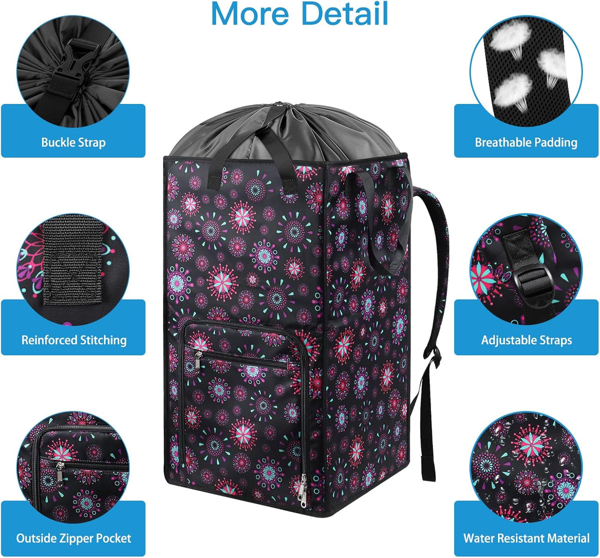 Bukere Laundry Backpack Bag for Women Girls, Extra Large Laundry Basket Hamper for College Dorm