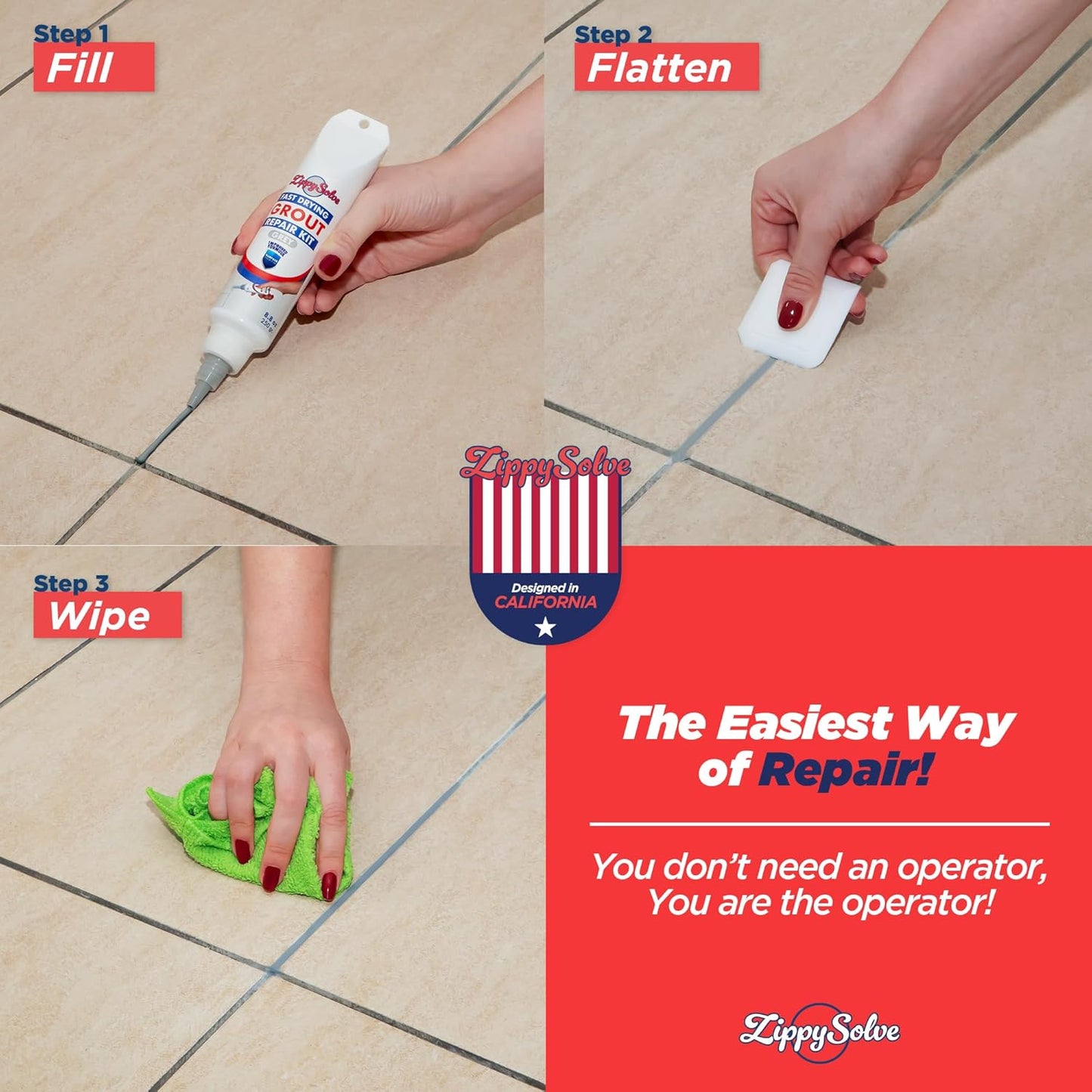 Tile Grout, Repair Kit, 2 Pack Grout Filler, Restore & Renew Tile Joints Line, Fast Drying Tile