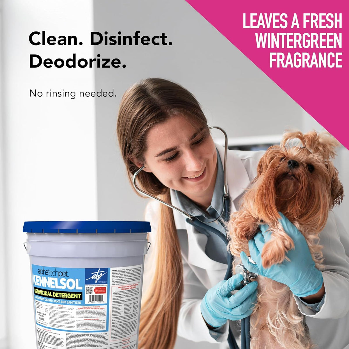 ATP KennelSol 1-Step Kennel Cleaner - 5 Gallons Liquid Disinfectant, Effective Against Bacteria and