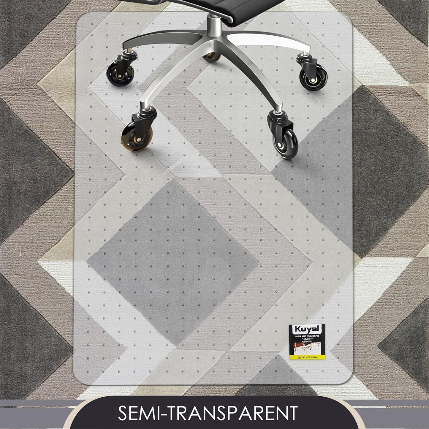 Kuyal Office Chair Mat for Carpet, 32x48 Clear Heavy Duty Computer Chair Mat, Under Desk Protector