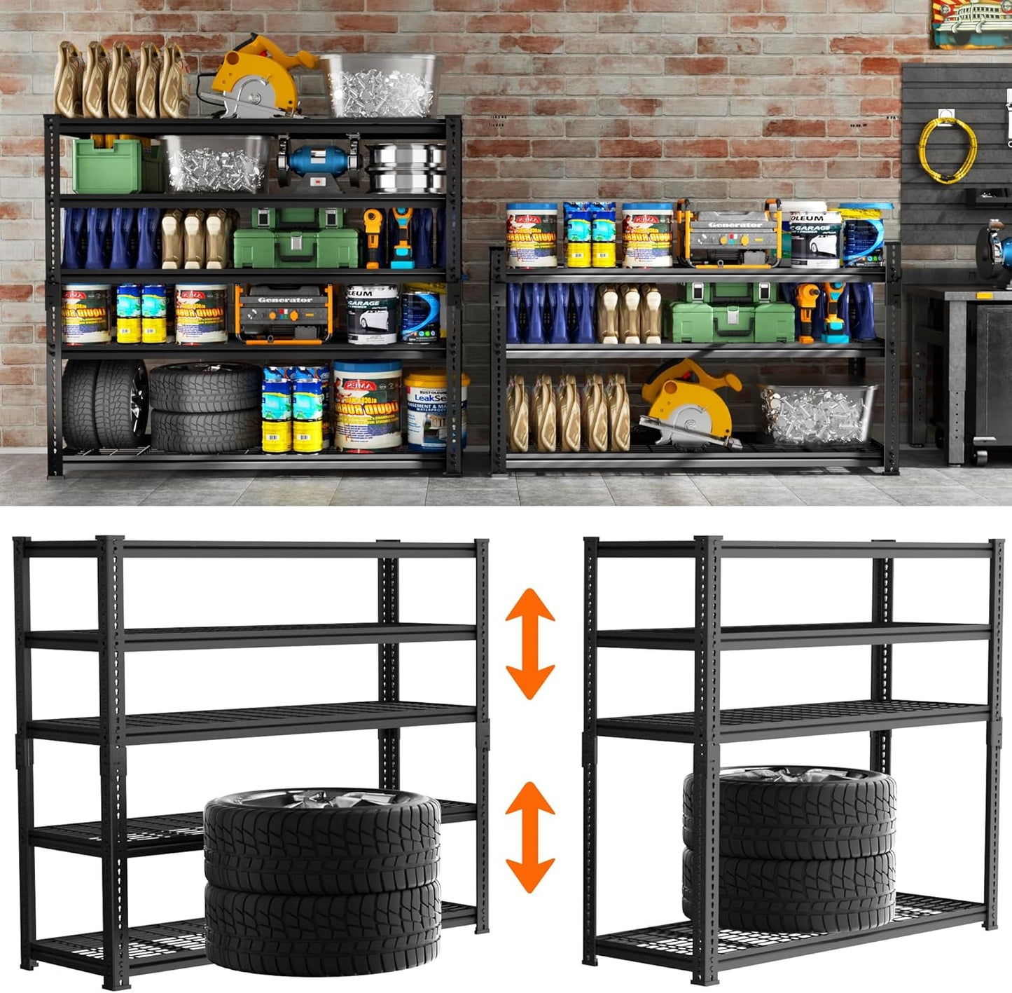 Storage Shelves Heavy Duty, 48" L x 18" W x 72" H Garage Wire Shelving Unit Loads 2800LBS, 5-Tier