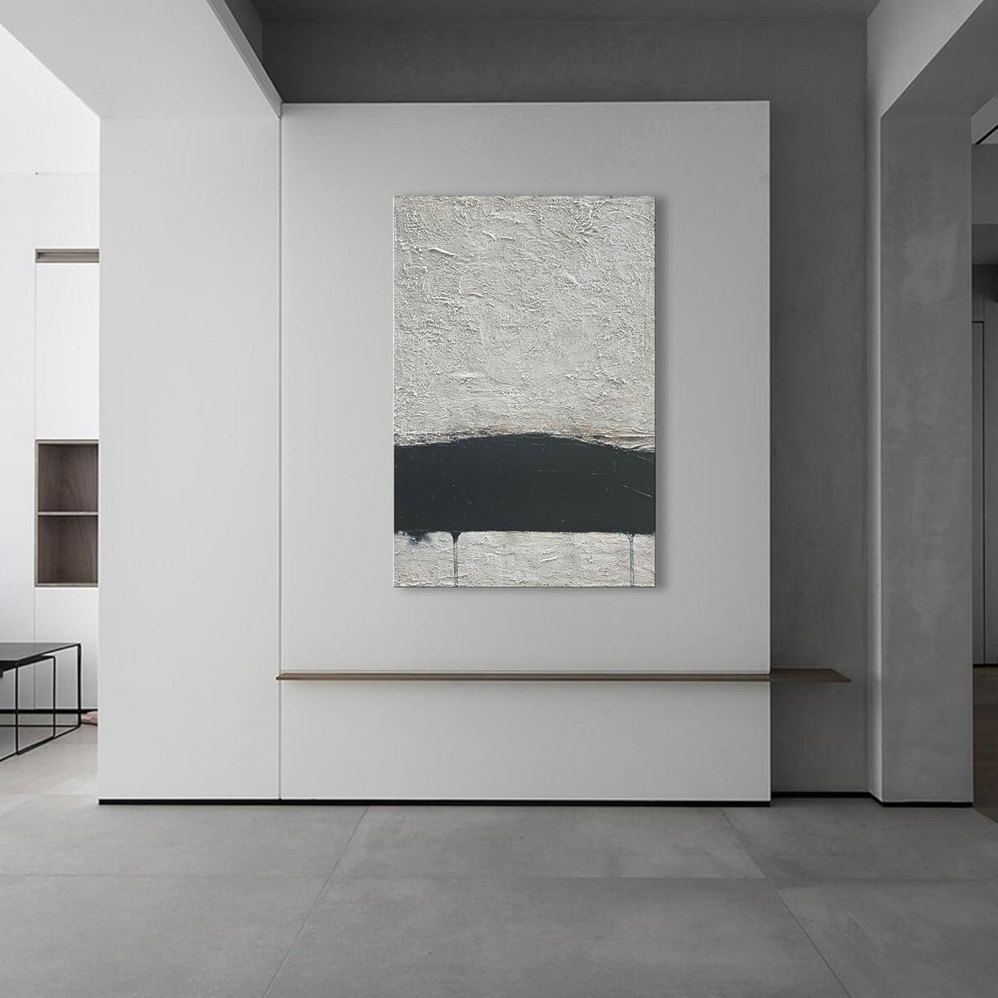NANKAI Hand-painted Minimalism Black and Gray Art Oil painting Canvas Abstract Oil Painting Wall
