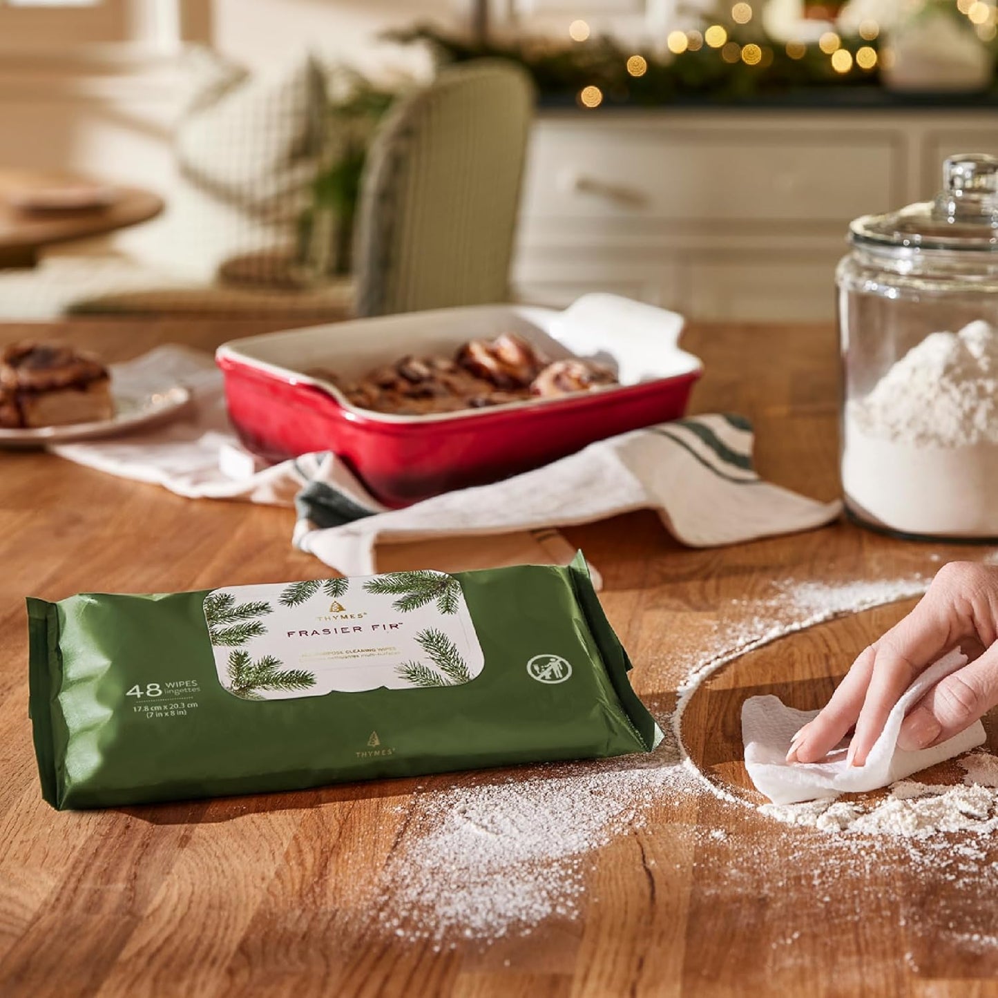 Thymes Frasier Fir All-Purpose Cleaning Wipes – Multi-Purpose Cleaning Wipes – Safe for