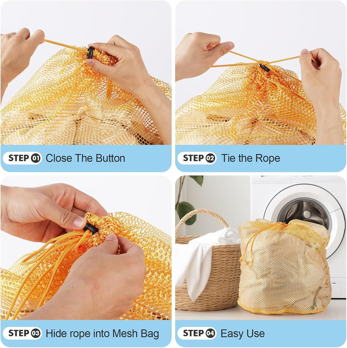 3Pcs Mesh Laundry Bags Washing Machine Mesh Wash Bags Jumbo for Delicates Clothes,Bed Linen,Toys