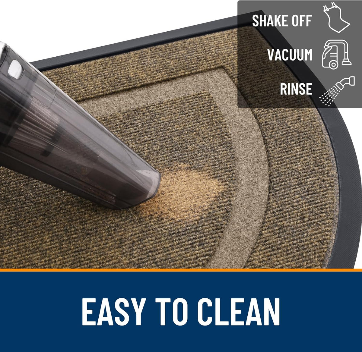 OLANLY Half Circle Door Mat Indoor Outdoor Entrance Welcome, Waterproof All-Season, All-Weather