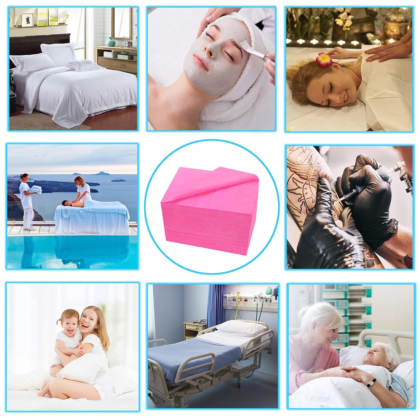 600 Pcs Disposable Bed Sheets 31" x 71" Massage Table Sheets Non Woven Fabric SPA Bed Cover