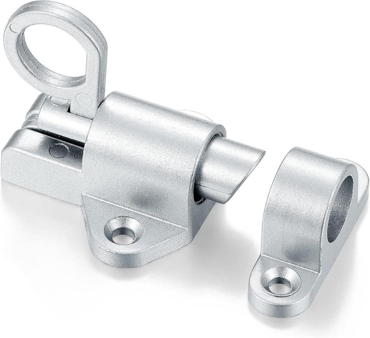 5 Packs Self-Closing Latches,Silver Gray Spring Door Lock,Resilient Bolt Latch Aluminum Alloy