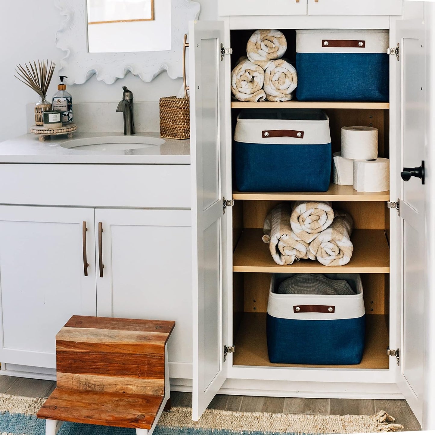 OrganiHaus Extra Large Fabric Storage Bins for Shelves 16x13in, Closet Storage Baskets for Shelf