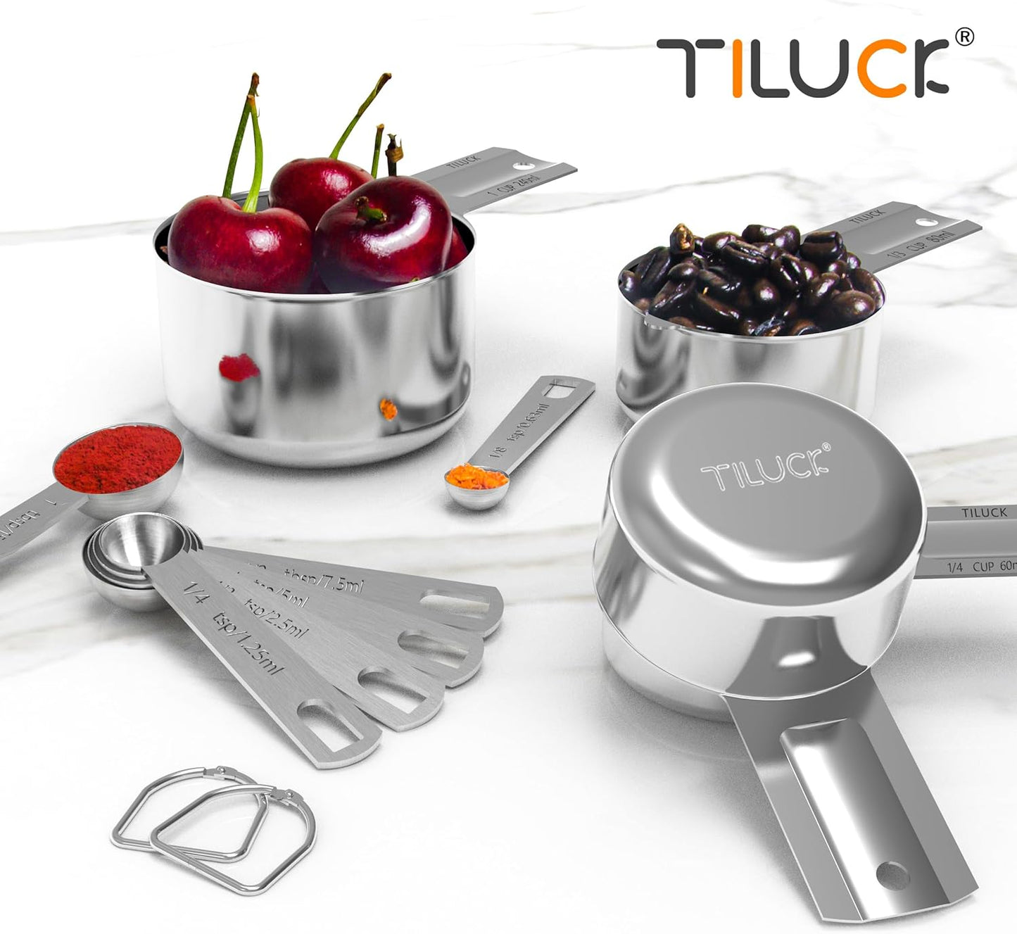 TILUCK Stainless Steel Measuring Spoons Set,Coffee Scoop Spoon,Kitchen Gadgets for Cooking &