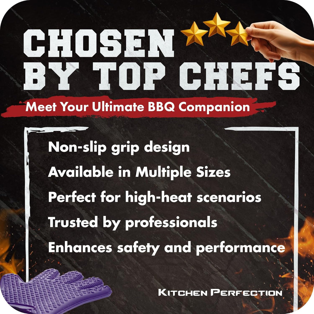 KITCHEN PERFECTION S Silicone Smoker Oven Gloves -Extreme Heat Resistant BBQ Gloves -Handle Hot