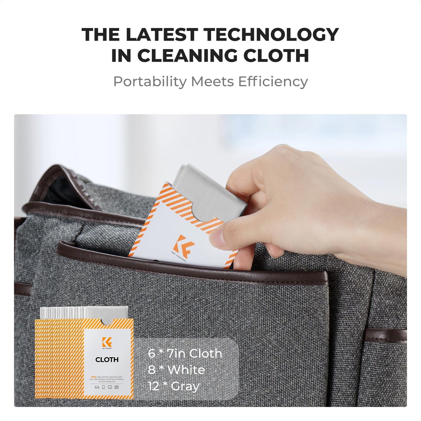 K&F Concept 20 Pack Lens Cleaning Cloth | Microfiber Cleaning Cloth | Camera Lens Cleaner | Camera