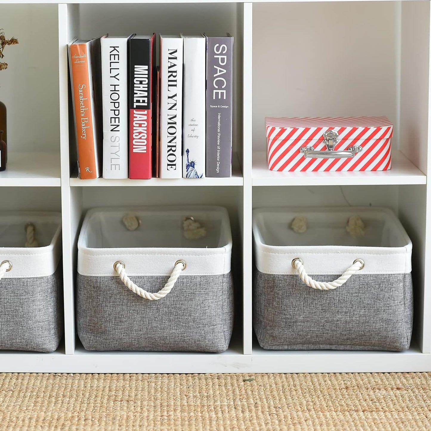 TheWarmHome Organization and Storage Basket for Organizing- 16x12x8 inch 1 Pack Fabric Storage