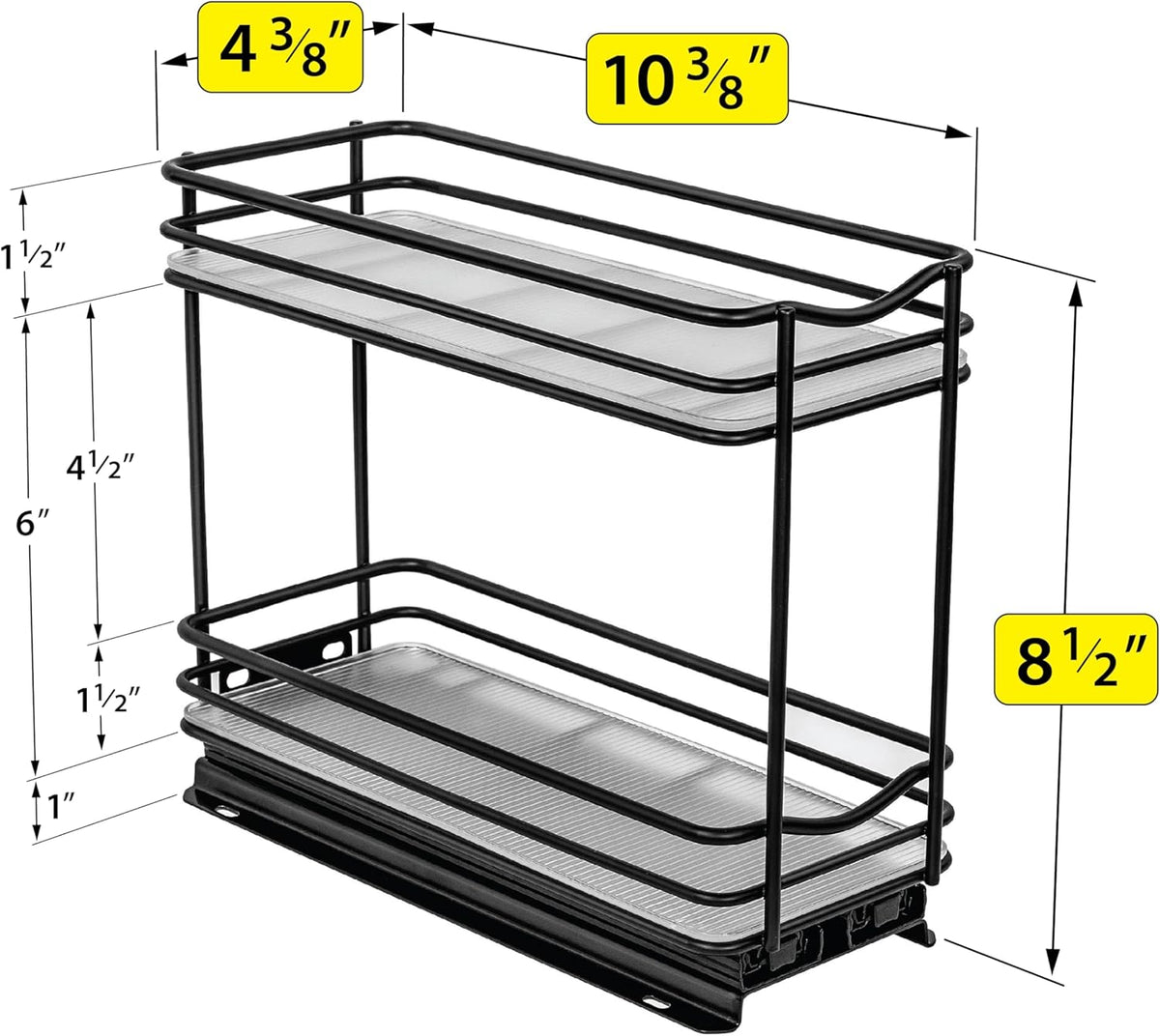 LYNK PROFESSIONAL® Pull Out Spice Rack Organizer for Inside Kitchen Cabinets - 4-1/4 inch Wide