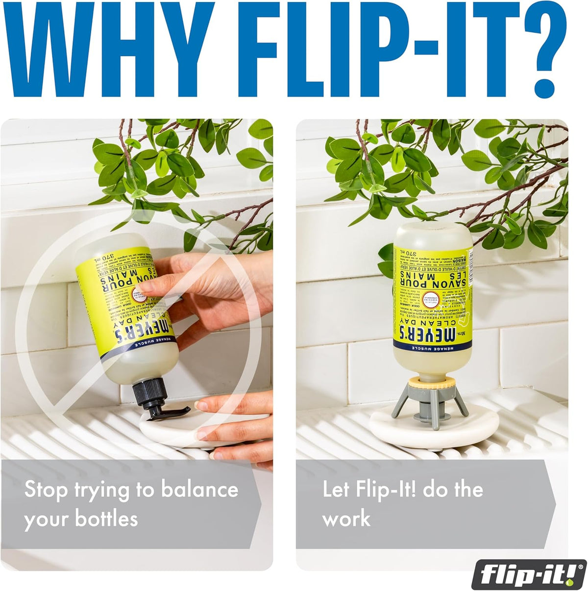 Flip-It! 2-Pack Premium Bottle Emptying Kit – No more wasted product - Fits most plastic bottles