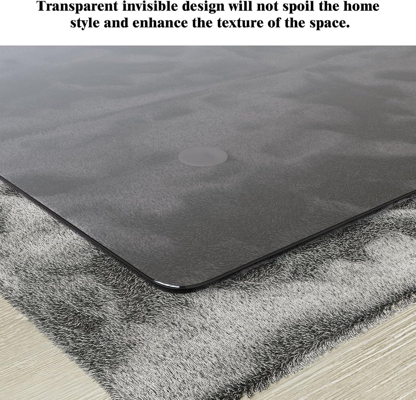 Koonmi Tempered Glass Chair Mat for Hardwood Floors & Carpets, 30" x 55“ Grey Heavy Duty Office