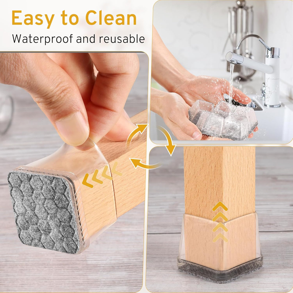 24PCS Extra Small Chair Leg Floor Protectors, Furniture Sliders, Chair Leg Protectors for Hardwood