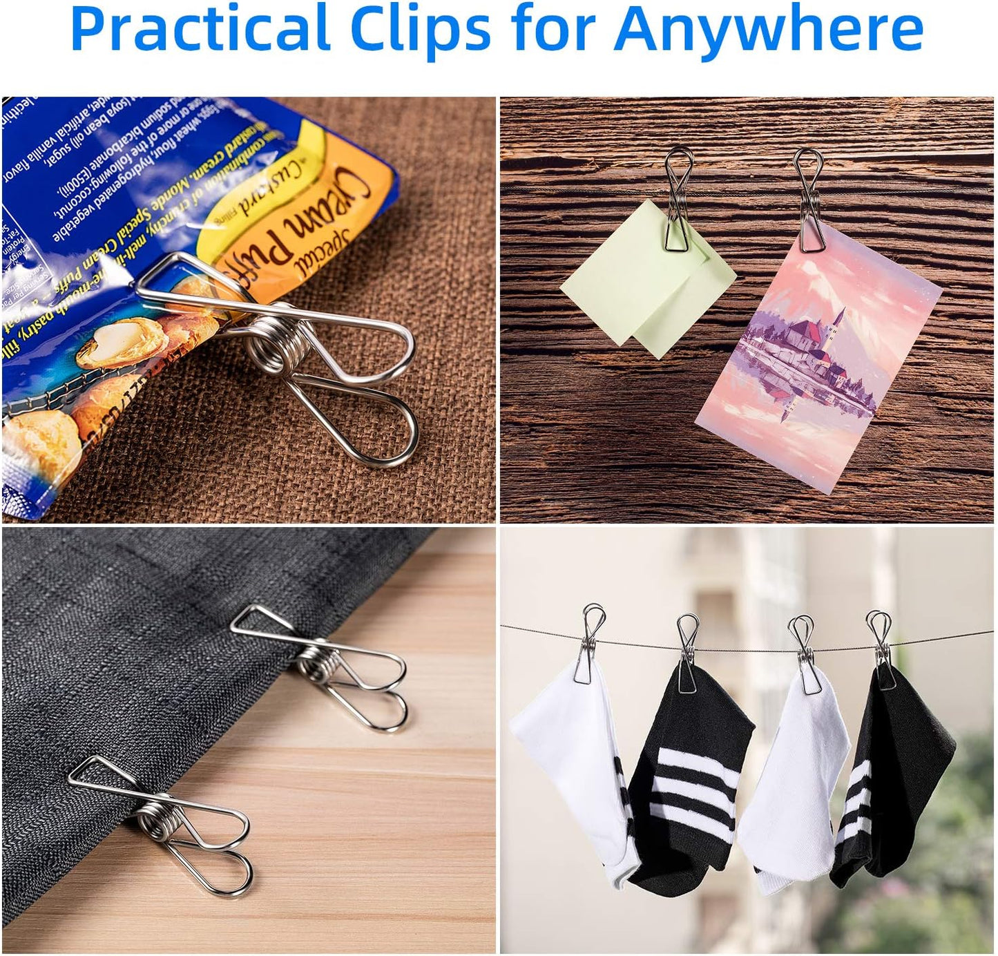 Heavy Duty Clothes Pins for Hanging Clothes, Stainless Steel Clothespins for Landry, Metal Clothes