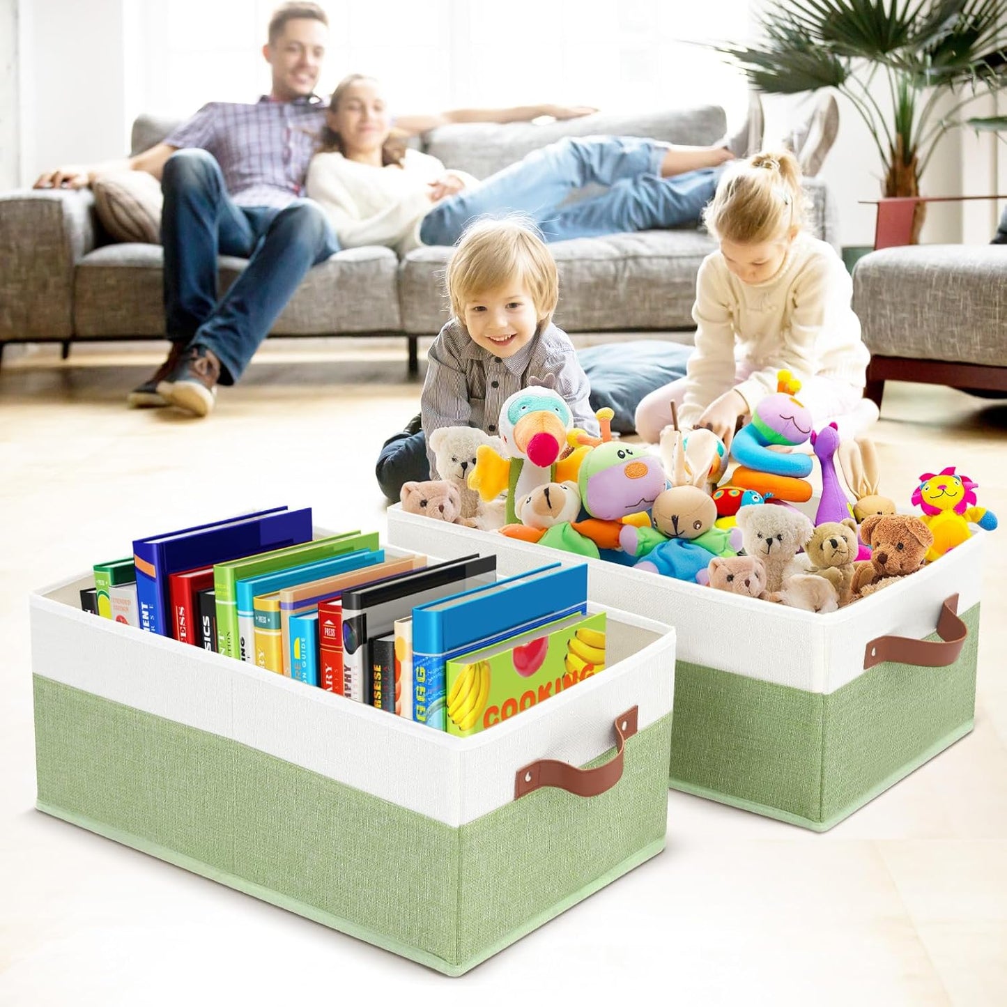 3 Pack Large Capacity Storage Bins Closet Organizer for Shelves, Fabric Closet Storage Baskets