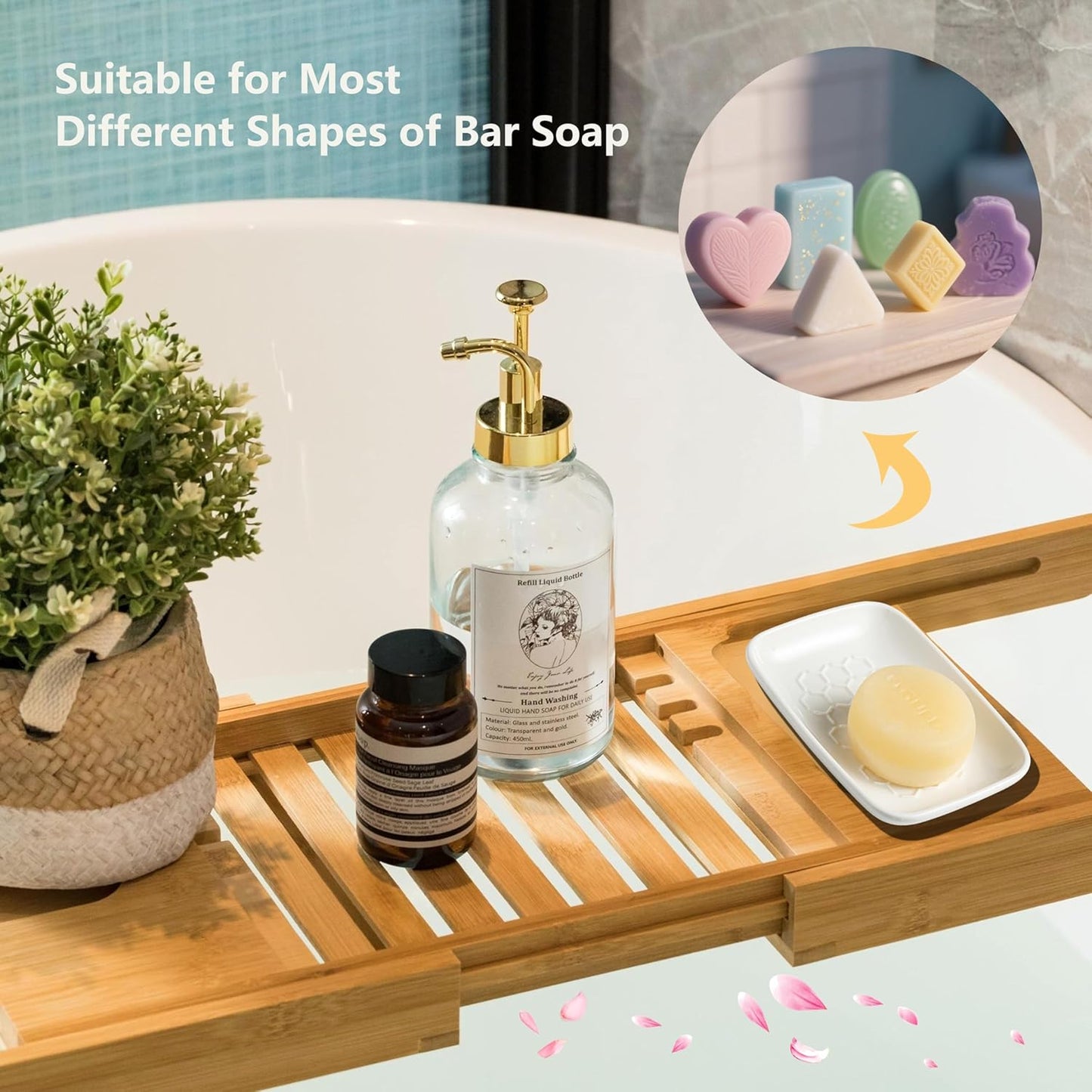 Gomakren Soap Dish for Shower, Bar Soap Holder, Ceramic Soap Dishes for Bar Soap, Sponge Holder