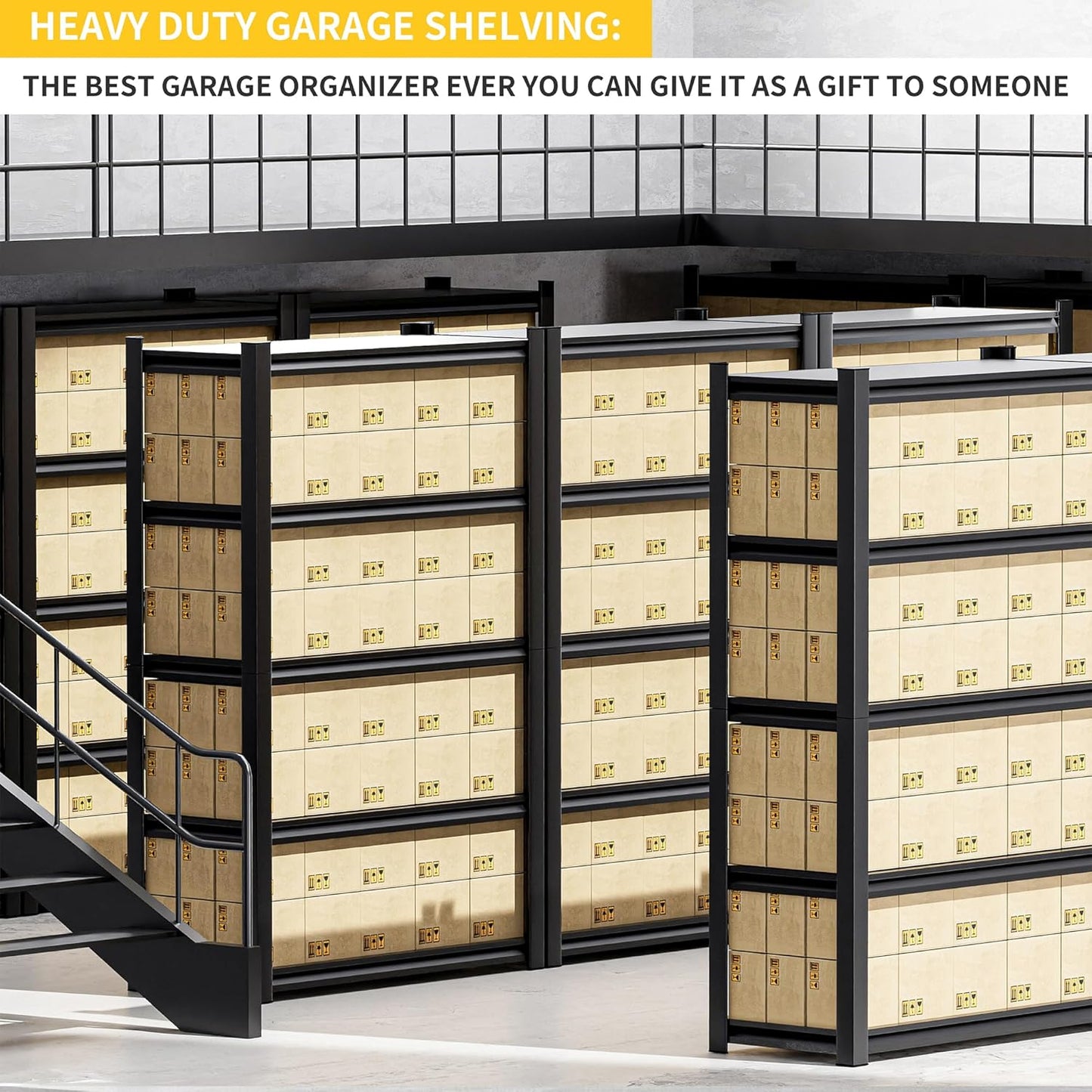 Garage Shelving,Thickened 72" Storage Shelves Heavy Duty Shelving Units and Storage,Adjustable 5