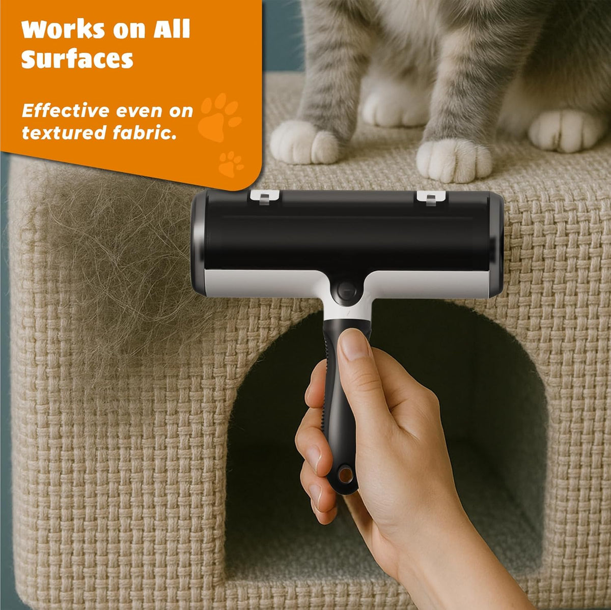 Pet Hair Remover with Fur Collector - Easy to Use Pet Hair Removal Tool - Cat & Dog Hair Remover