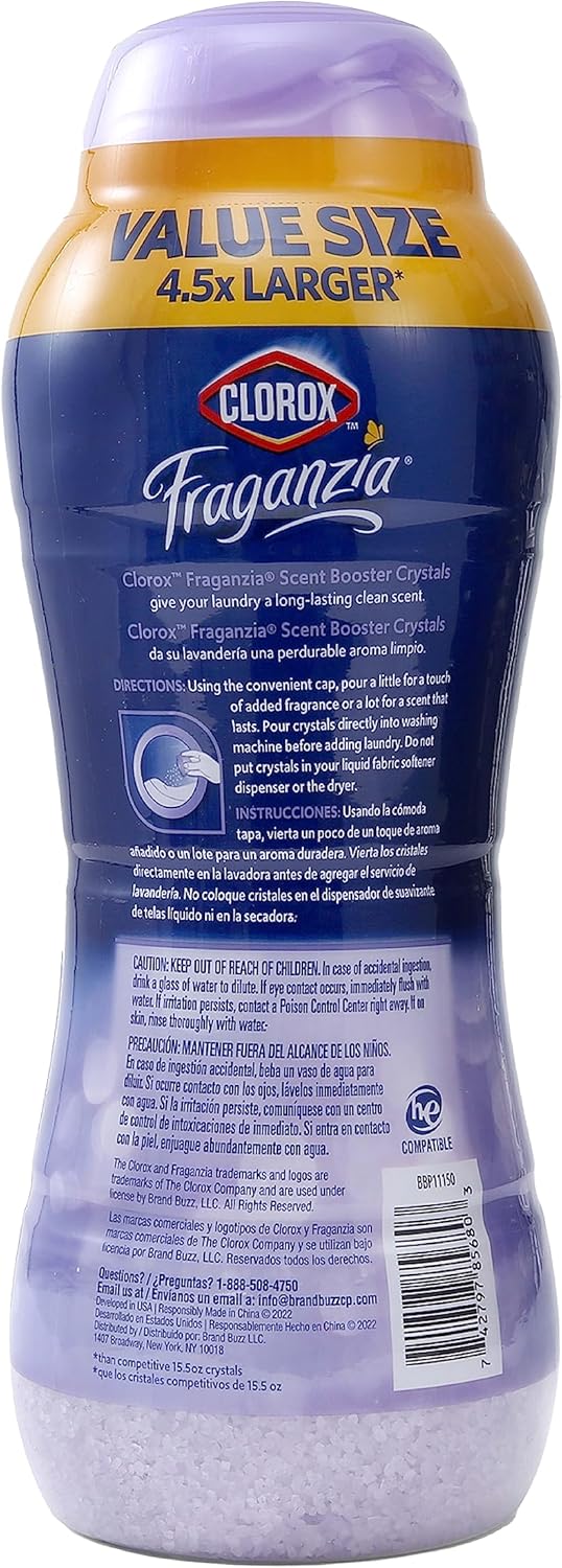 Clorox Fraganzia Laundry Scent Booster Crystals in Lavender with Eucalyptus Scent - Scented In-Wash