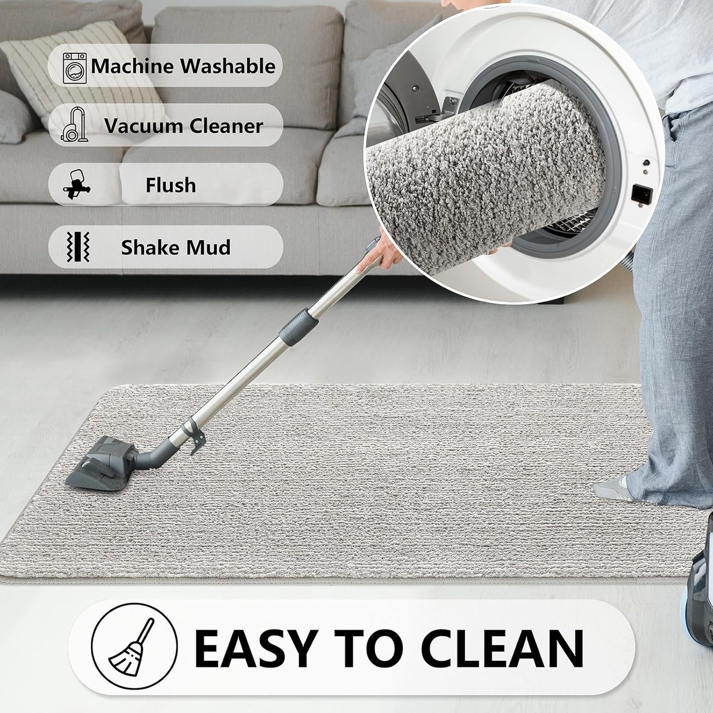 REFETONE Indoor Doormat, Front Door Mat 36"x59" Absorbent Rubber Backing Non Slip Back Door Mats