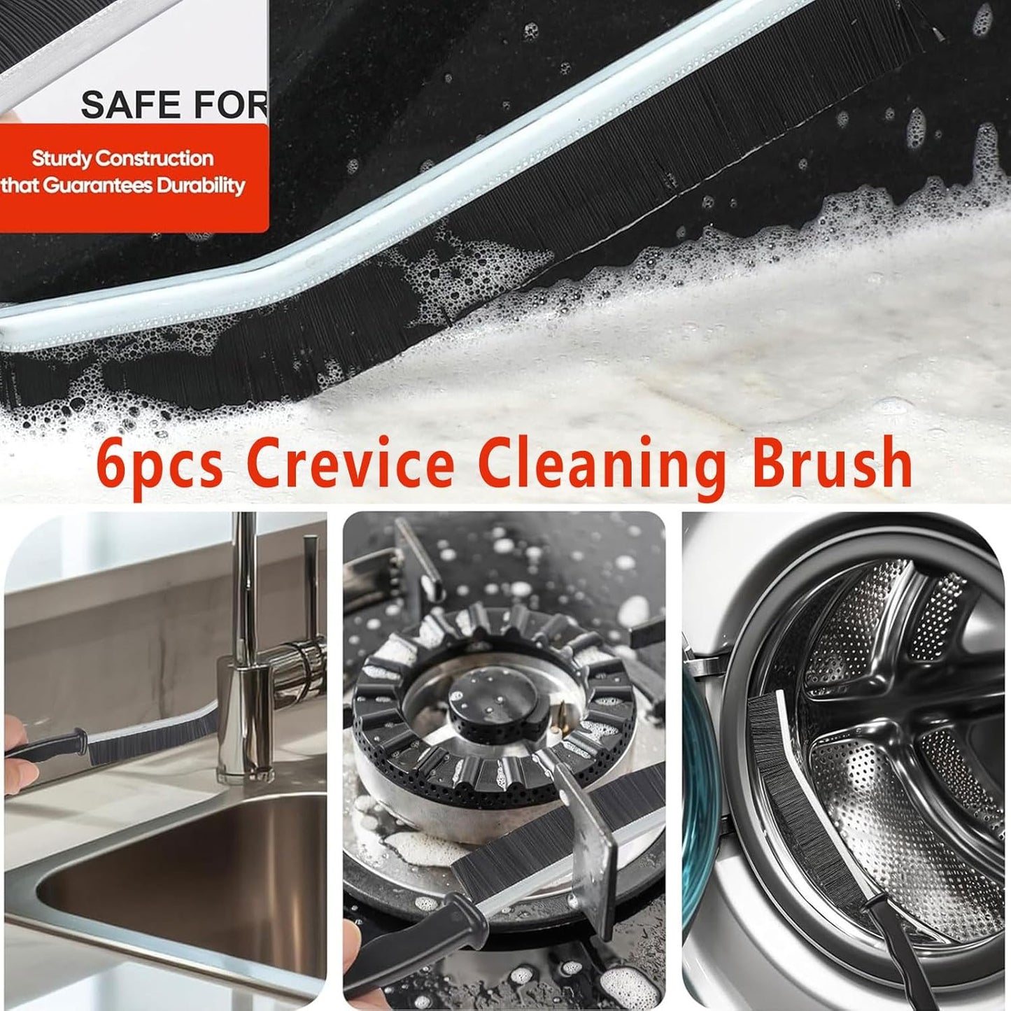 Crevice Cleaning Brush, Bathroom Gap Cleaning Brush, Hard Bristle Brush for Cleaning