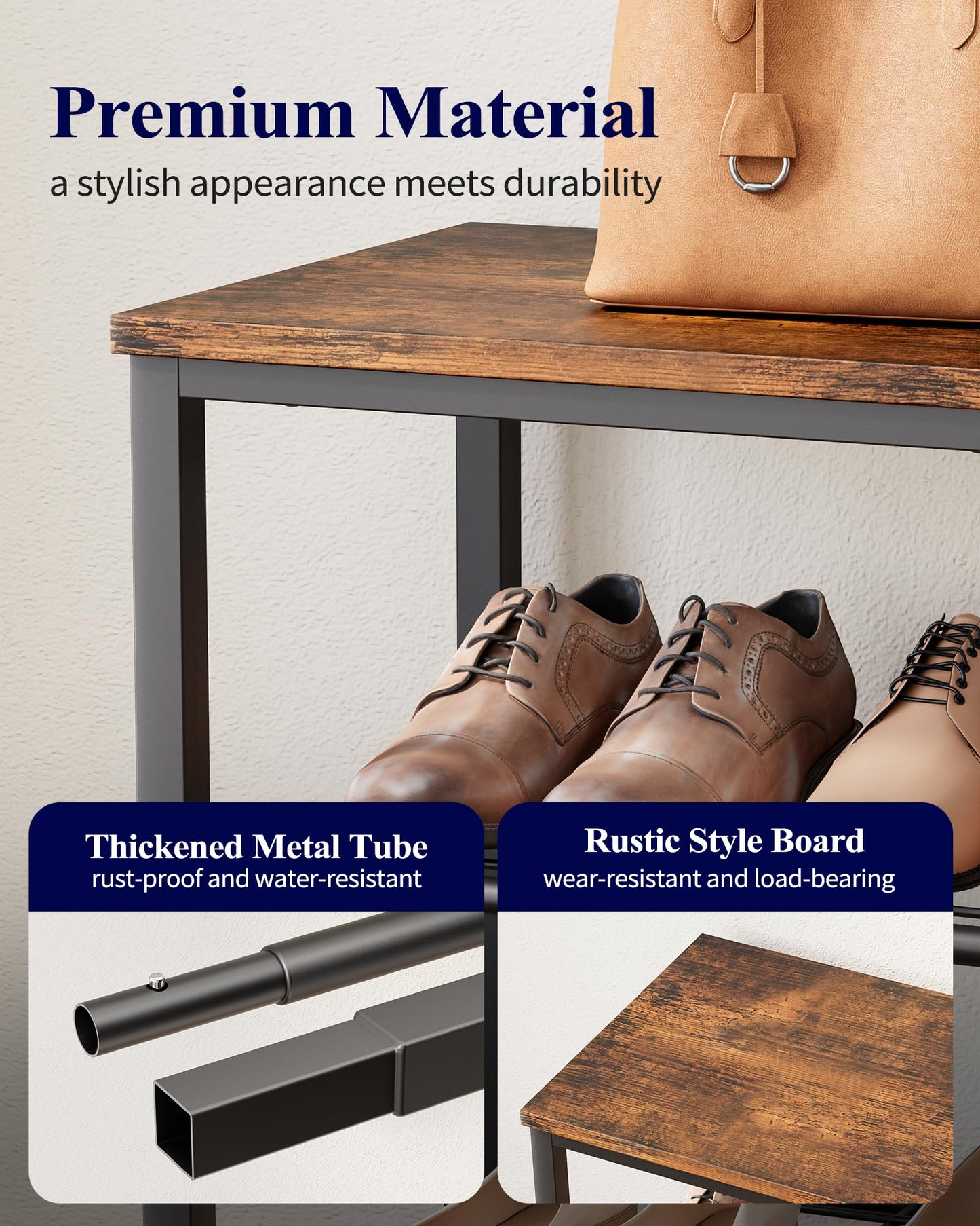 Kitsure Shoe Rack for Closet, Shoe Storage, 29.5" Wide - 4 Tier, Brown