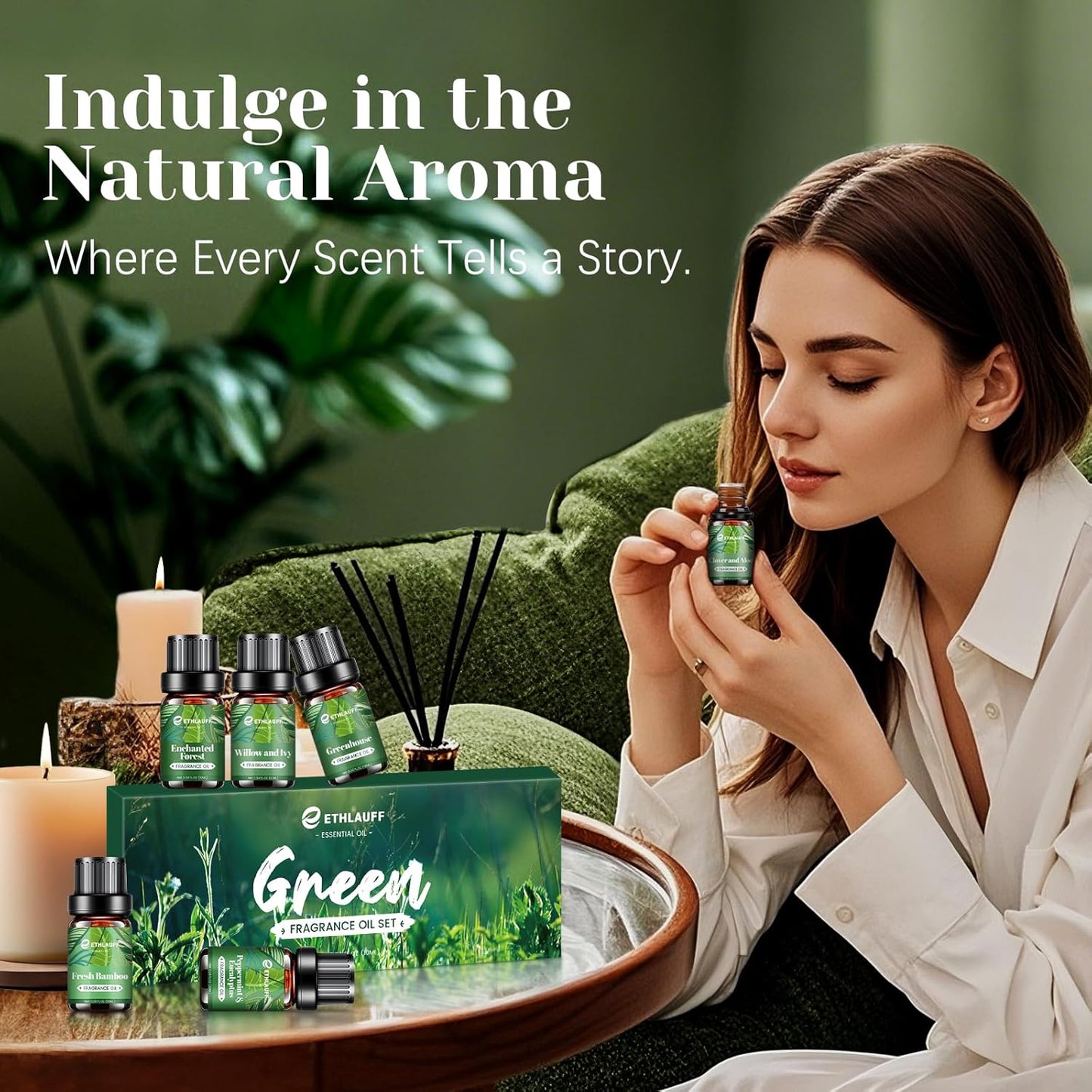 Fragrance Oils Set, Essential Oils for Diffuser for Home, Candle Sopa Making - Enchanted Forest