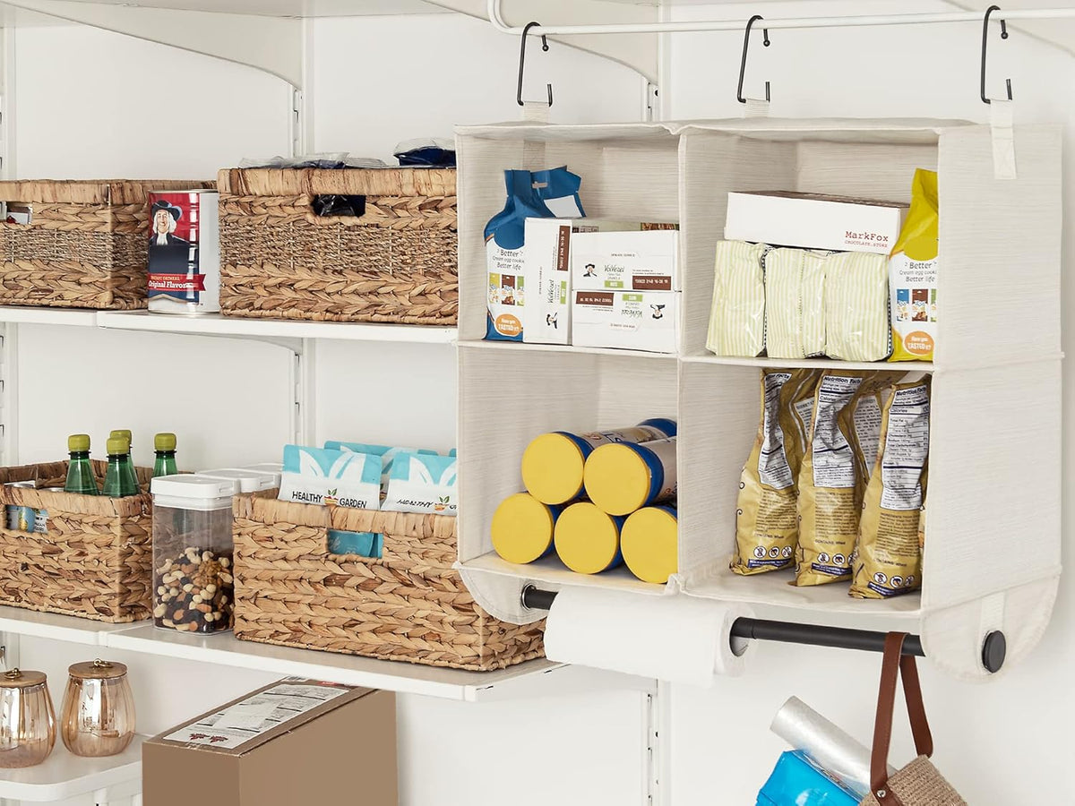 StorageWorks Hanging Closet Organizer with Metal Rod, 4-Section Closet Organizers and Storage