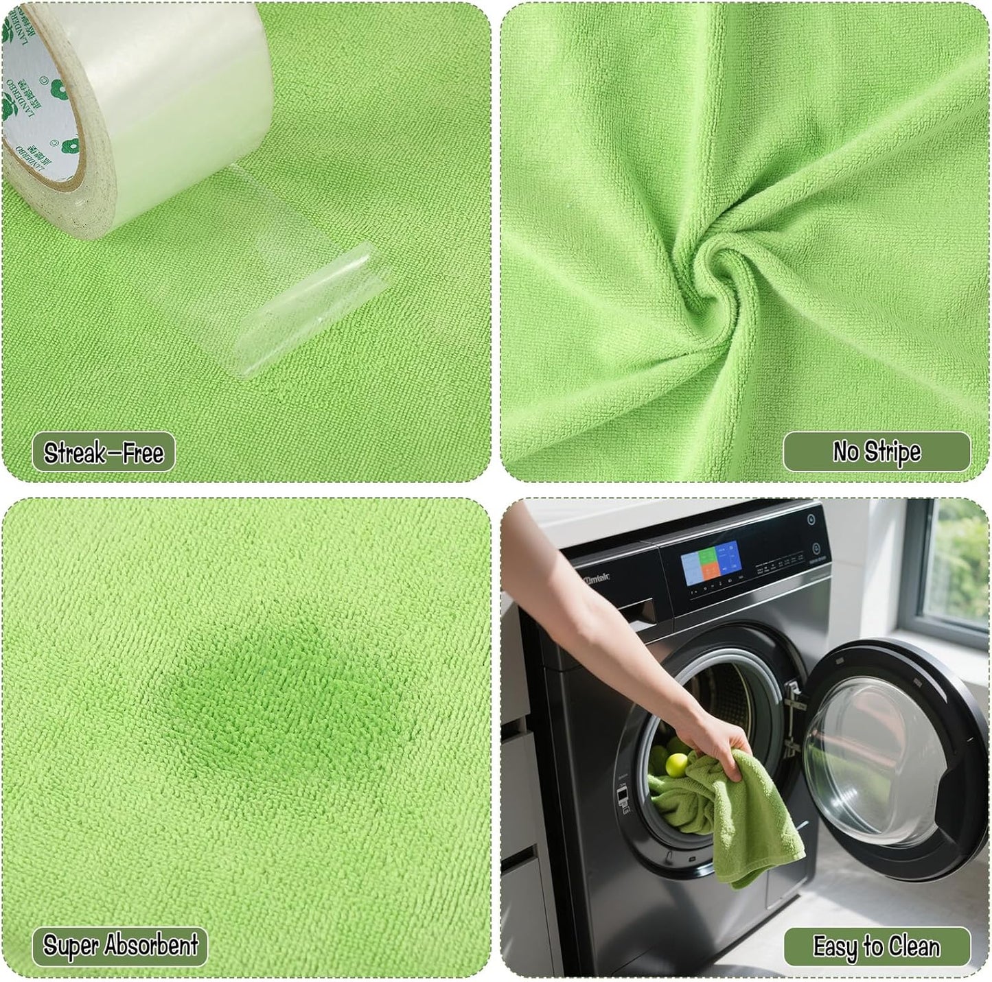 4 Pack Extra Large Microfiber Cleaning Cloths 20"x30", Lint-Free Reusable Towels for Home, Glass
