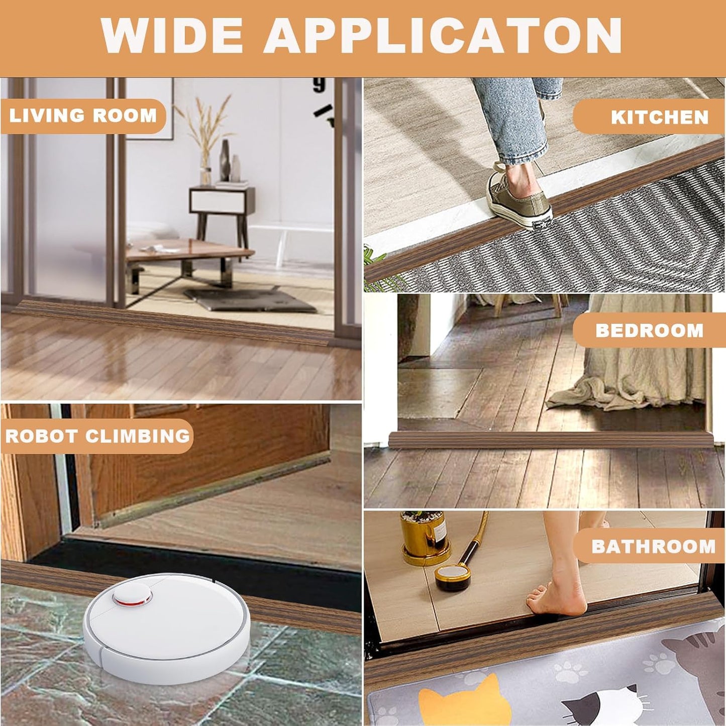 Vinyl Door Threshold Flooring Transition Strip Self Adhesive Carpet Edging Strip for Laminate