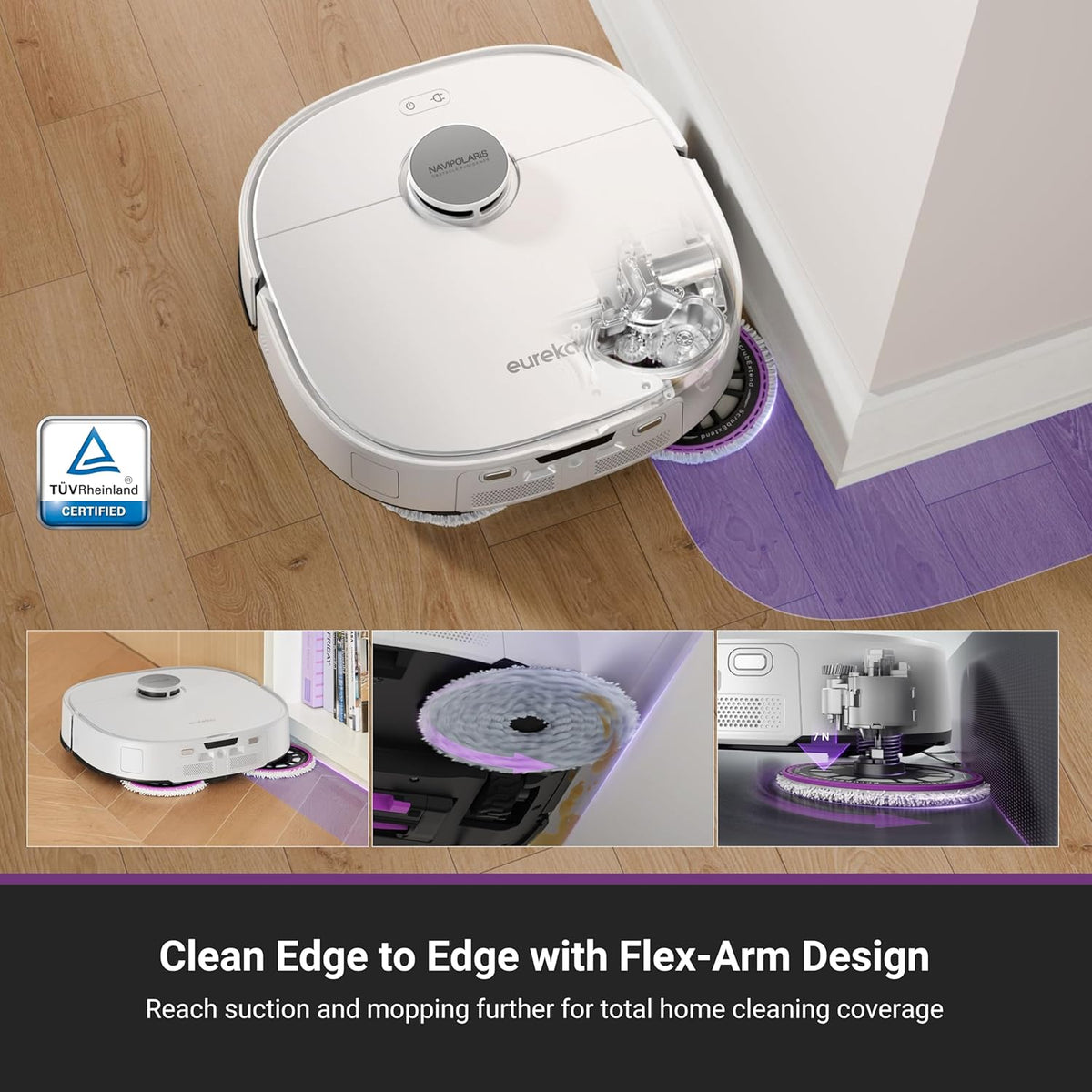 Eureka J15 Pro Ultra Robot Vacuum and Mop with Self Emptying Base, 16,200 Pa Suction, Flex-Arm