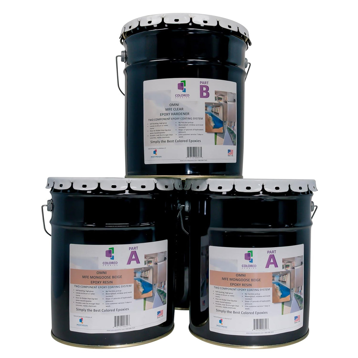 Colored Epoxies Mongoose Beige Epoxy Resin Coating Made with Beautiful and Vibrant Pigments, 100%