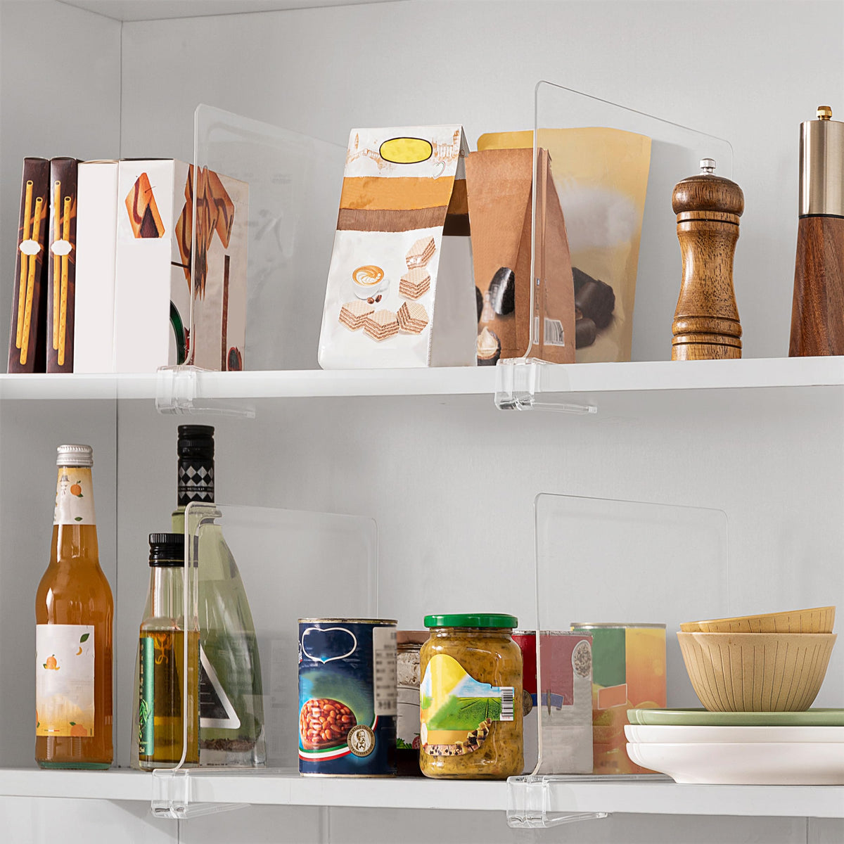 HBlife 6 Pack Closet Organizers and Storage, Clear Shelf Dividers, Vertical Purse Organizer for