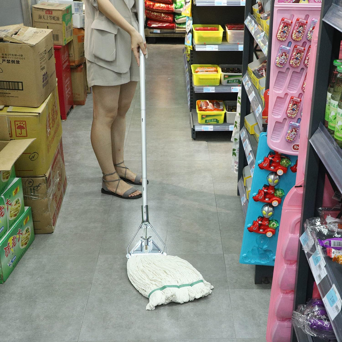 OFO Loop-End String Mop with Extra Head Replacement - Heavy Duty Commercial Industrial Grade Mop