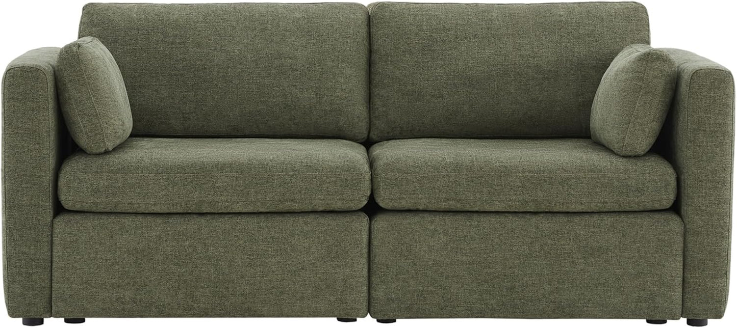 CHITA Small Modular Sectional Fabric Sofa Set, Extra Comfty Loveseat Cloud Couch, FSC Certified