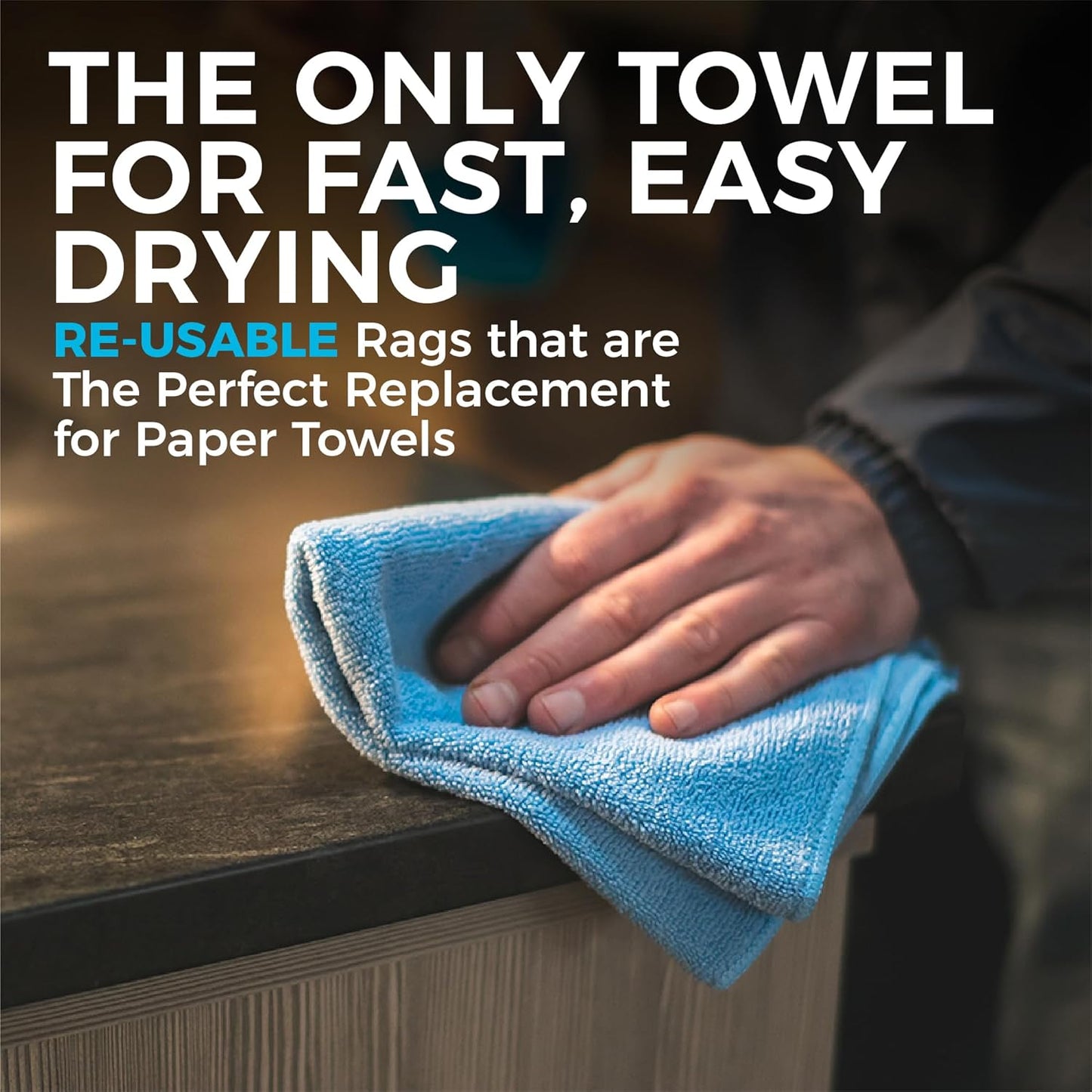 The Rag Company - All-Purpose Microfiber Terry Cleaning Towels - Commercial Grade, Highly