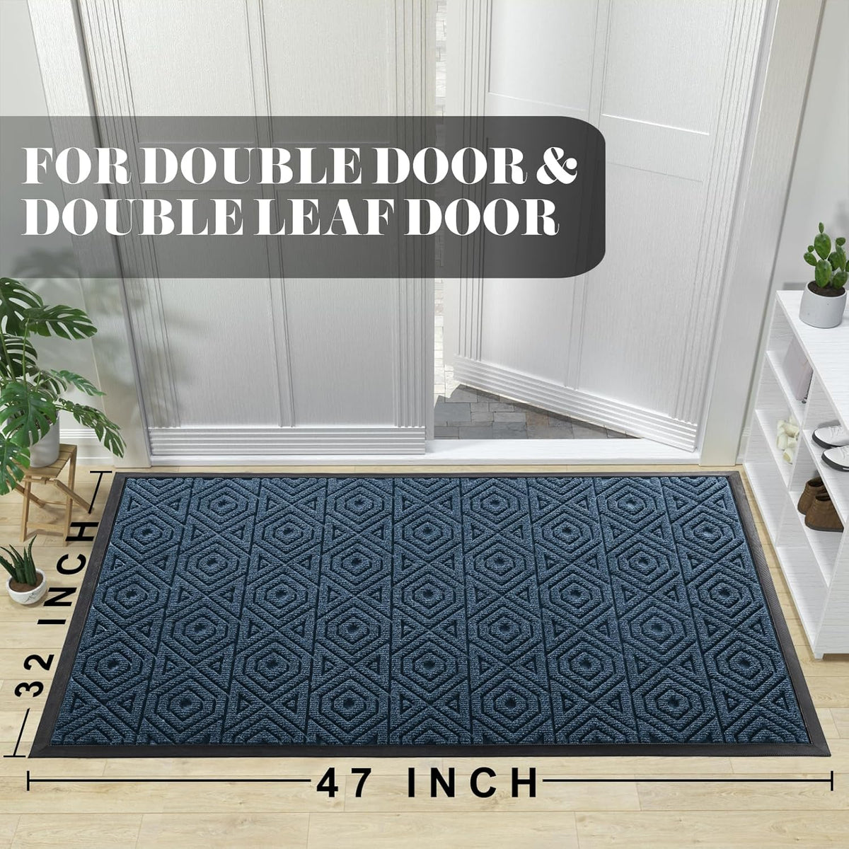 Yimobra Door Mat, Outdoor Indoor Entrance Welcome Mat, Heavy Entry Front Door Mat, Stain & Fade