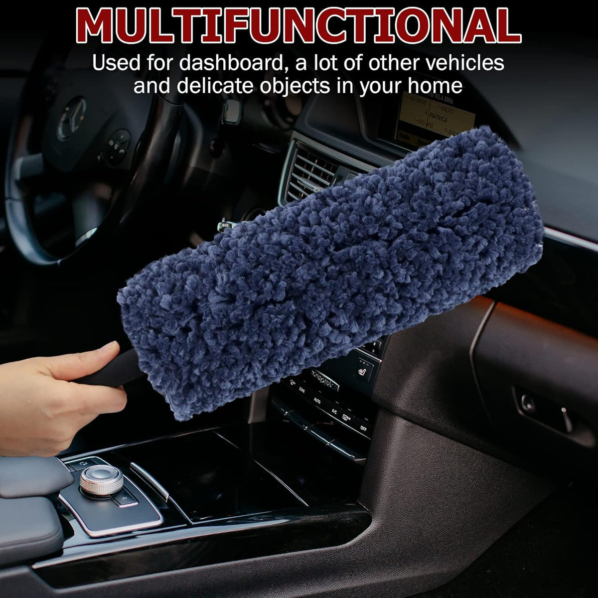 Car Duster Kit, Ultra Soft Microfiber Duster with Storage Bag, Unbreakable Handle, Lint & Scratch