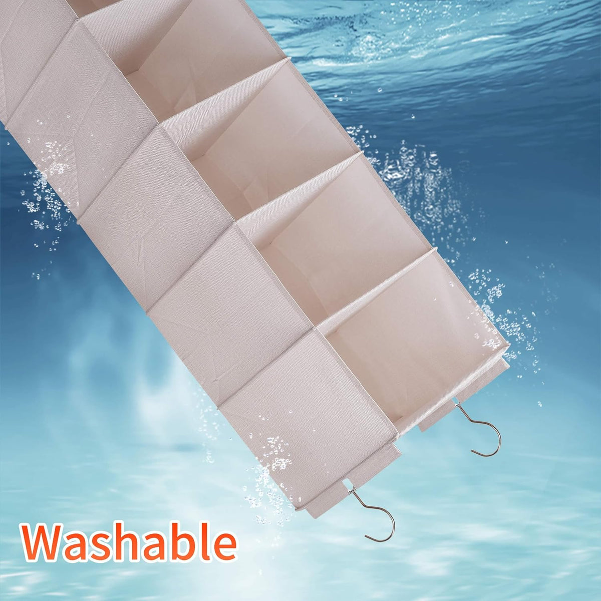 Large Hanging Sweater Organizer for Closet,Collapsible 6-Shelf Hanging Closet Shelves with Drawers