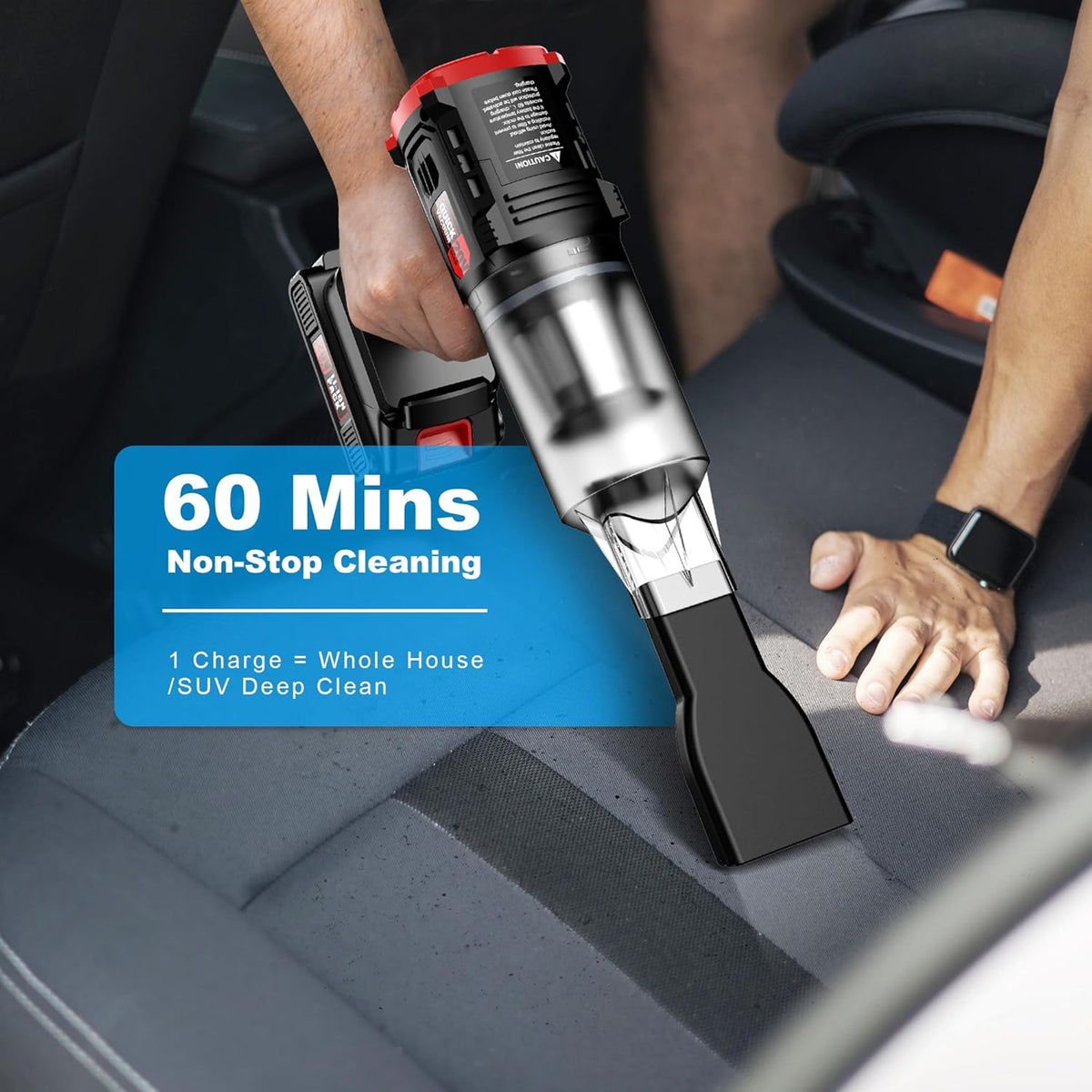 Handheld Vacuum Cleaner Cordless - 35000PA Strong Suction for Car & Home, Car Vacuum Portable