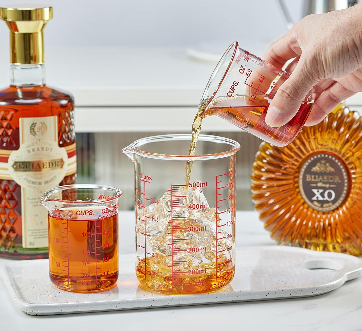High Borosilicate Glass Measuring Cup-V-Shaped Spout,Glass Measuring Beaker for Kitchen or